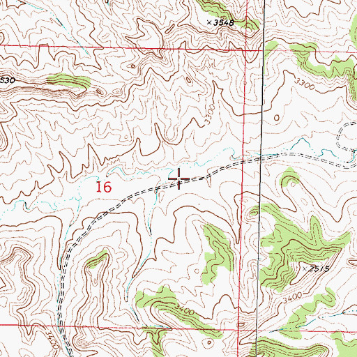 Topographic Map of 02N39E16ACDD01 Well, MT