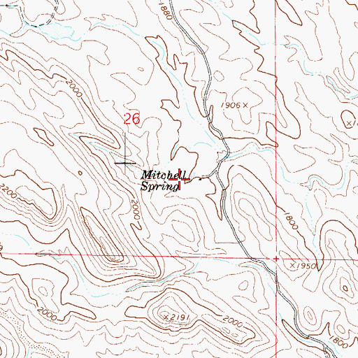 Topographic Map of Mitchell Spring, AZ