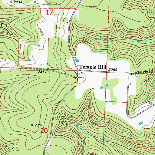 Topographic Map of Temple Hill School (historical), AR