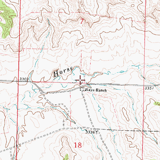 Topographic Map of 02N38E07DCCC01 Well, MT