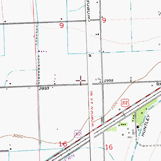 Topographic Map of 02N28E09DDCC01 Well, MT