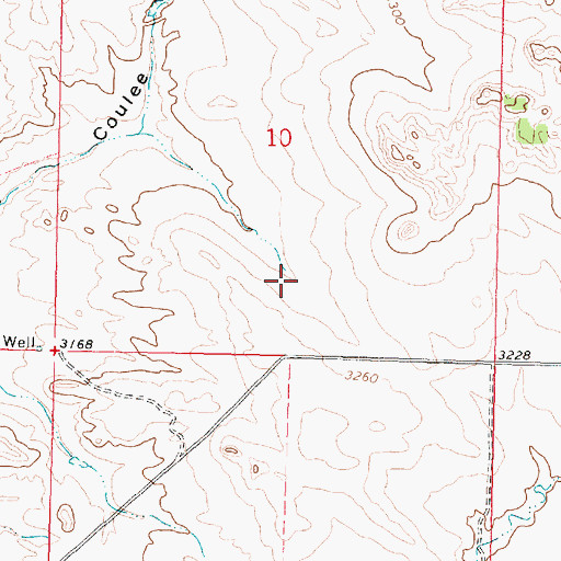 Topographic Map of 02N37E10DCBC01 Well, MT