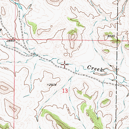 Topographic Map of 02N44E13ACBB01 Well, MT