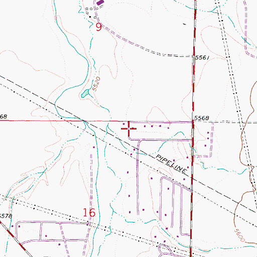 Topographic Map of 02N07W16ABA_01 Well, MT