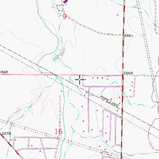 Topographic Map of 02N07W16ABA_02 Well, MT