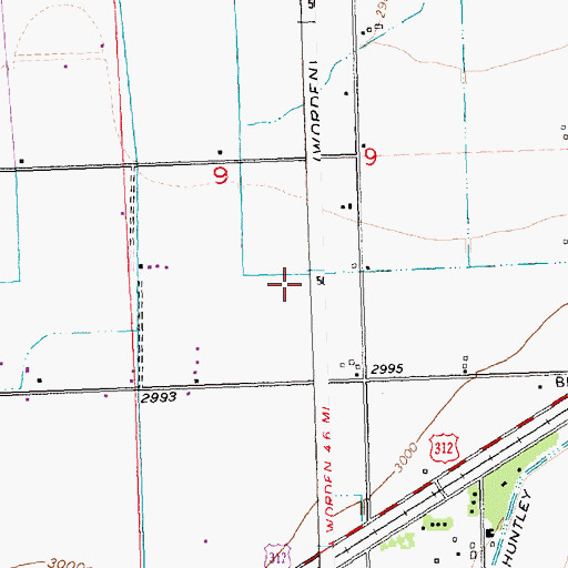 Topographic Map of 02N28E09DDBB01 Well, MT