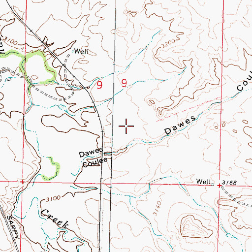Topographic Map of 02N37E09ACCB01 Spring, MT