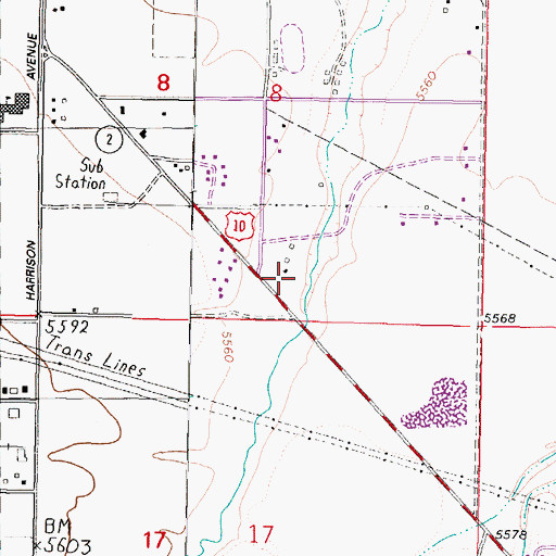 Topographic Map of 02N07W08DCC_02 Well, MT