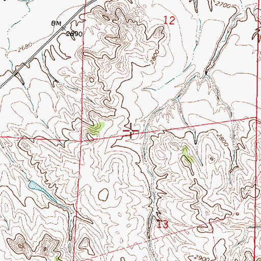 Topographic Map of 02N45E02BBDD01 Well, MT