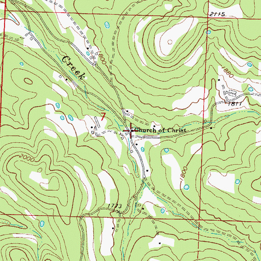 Topographic Map of Ball Creek School (historical), AR