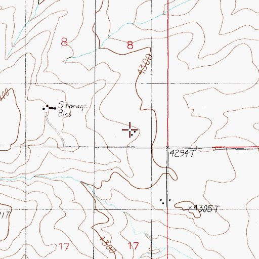 Topographic Map of 02N01E08DDCA01 Well, MT