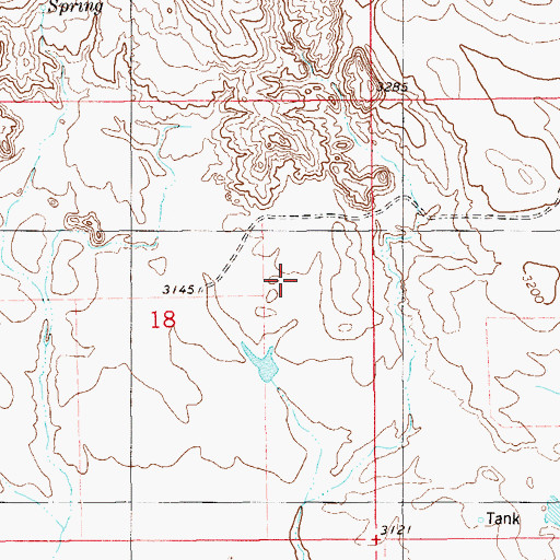 Topographic Map of 02N61E06AABD01 Well, MT