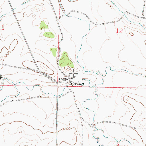 Topographic Map of 02N39E12CCDB01 Well, MT