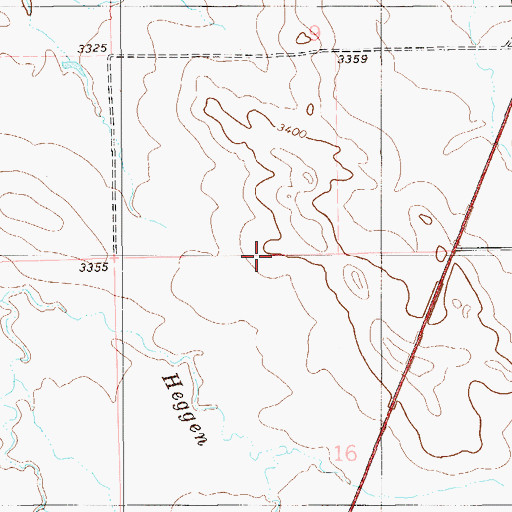 Topographic Map of 02N58E09CCCC01 Well, MT