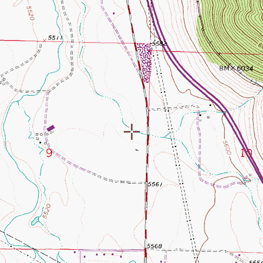 Topographic Map of 02N07W09ADD_01 Well, MT