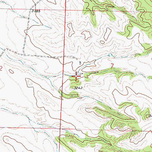 Topographic Map of 02N40E07BDCB01 Well, MT