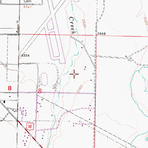 Topographic Map of 02N07W08ADB_01 Well, MT
