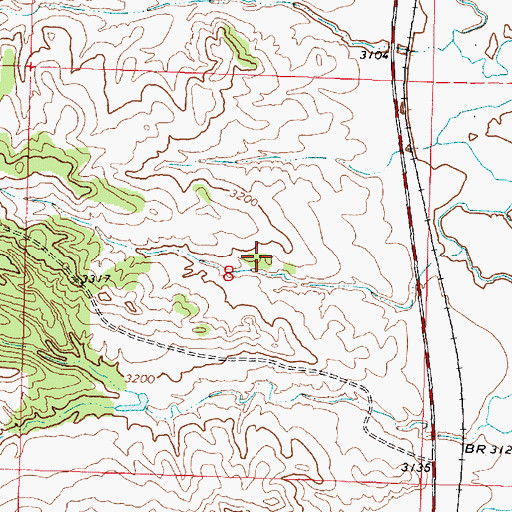 Topographic Map of 02N41E08CCD_01 Well, MT