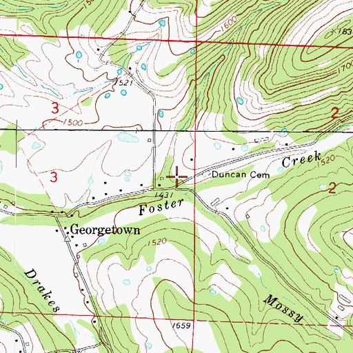 Topographic Map of Duncan School (historical), AR
