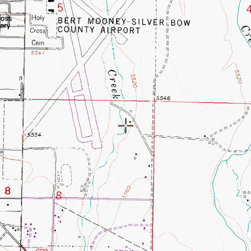 Topographic Map of 02N07W08AAA_01 Well, MT