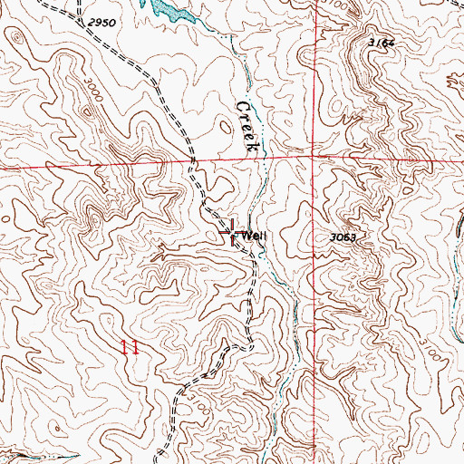 Topographic Map of 02N51E11AACD01 Well, MT