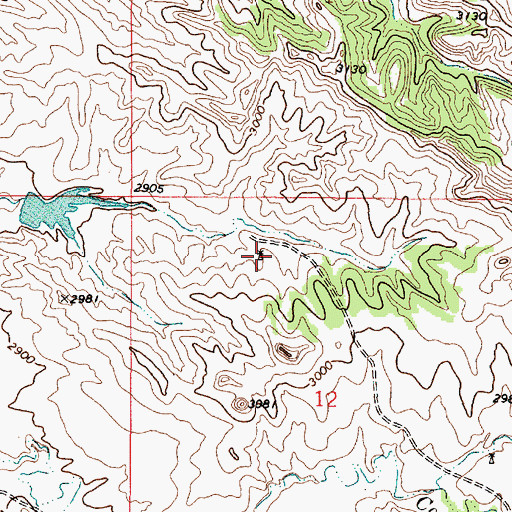 Topographic Map of 02N47E12BACA01 Well, MT