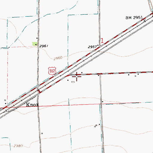Topographic Map of 02N28E01CDBA01 Well, MT