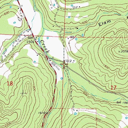Topographic Map of Fairview School (historical), AR