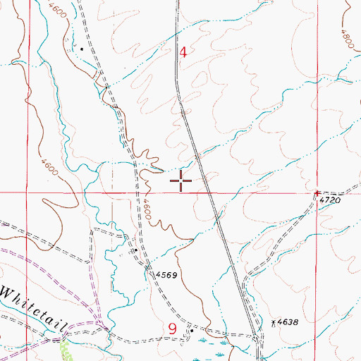 Topographic Map of 02N04W04DCCC01 Well, MT