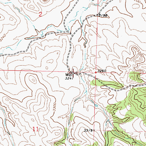 Topographic Map of 02N40E11AABA01 Well, MT