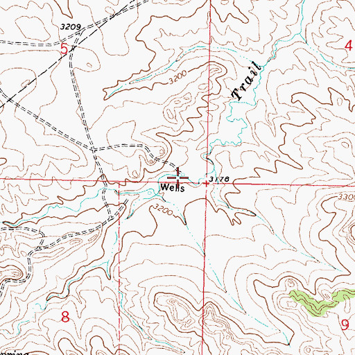 Topographic Map of 02N39E05DDDC01 Well, MT