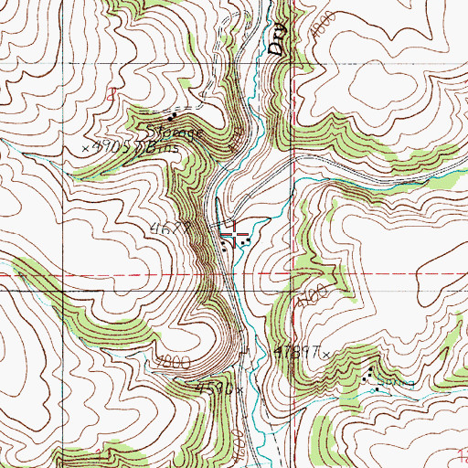 Topographic Map of 02N04E02DDDB01 Well, MT