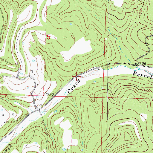 Topographic Map of Ferrel Creek School (historical), AR