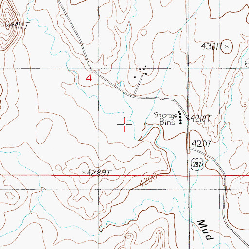 Topographic Map of 02N01E04DBDD01 Well, MT