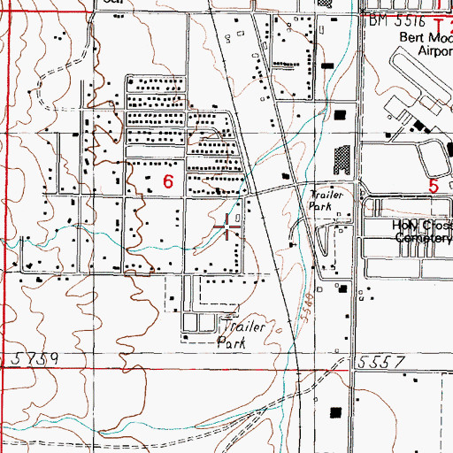 Topographic Map of 02N07W06DBA_01 Well, MT