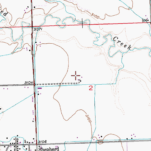 Topographic Map of 02N27E02BDDB01 Well, MT