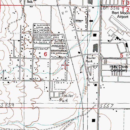 Topographic Map of 02N07W06DBA_03 Well, MT
