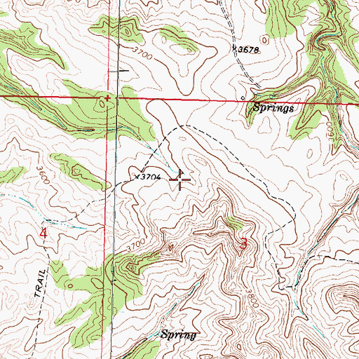 Topographic Map of 02N38E03BDBB01 Spring, MT