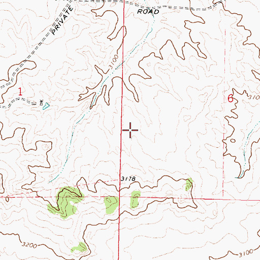 Topographic Map of 02N42E06CBCD01 Well, MT