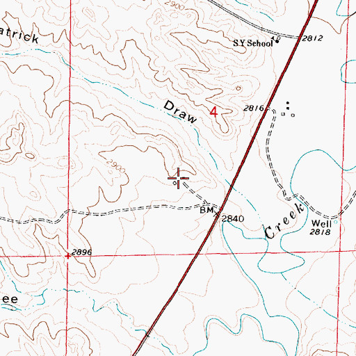 Topographic Map of 02N49E04CADC01 Well, MT