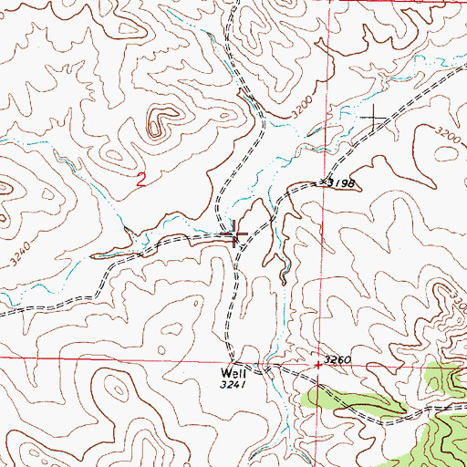 Topographic Map of 02N40E02DACB01 Well, MT