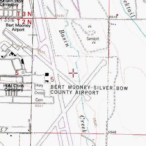Topographic Map of 02N07W05ACD_01 Well, MT
