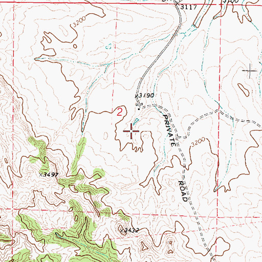Topographic Map of 02N41E08ACCD01 Well, MT
