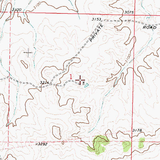 Topographic Map of 02N41E01DBBA01 Well, MT