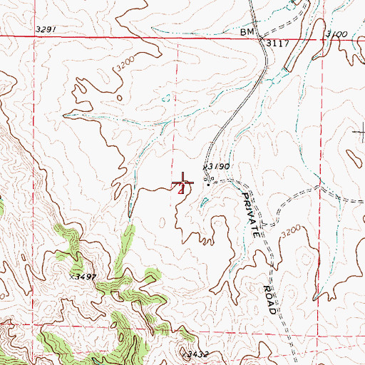 Topographic Map of 02N41E02DBBA01 Well, MT