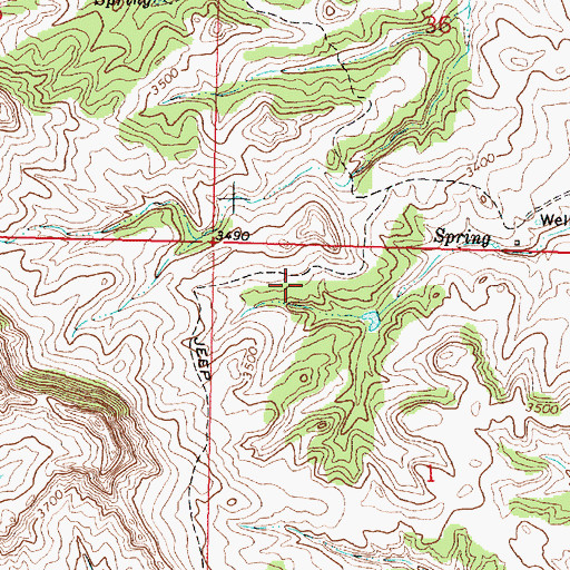 Topographic Map of 02N42E05CABB01 Well, MT