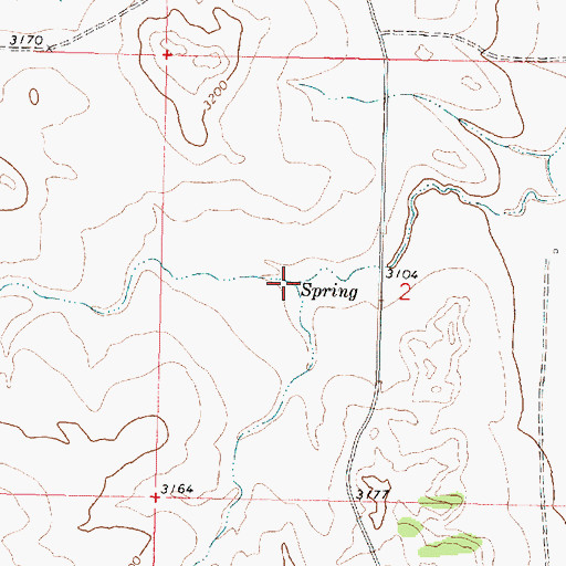 Topographic Map of 02N39E02CABB01 Spring, MT