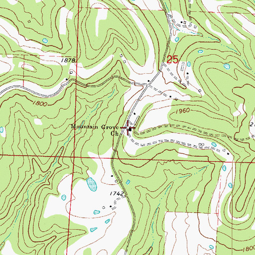 Topographic Map of Mountain Grove School (historical), AR