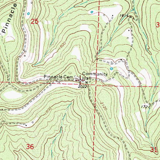 Topographic Map of Pinnacle School (historical), AR