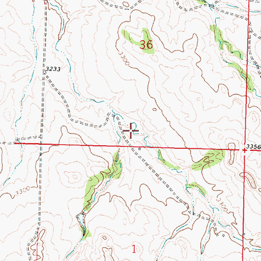 Topographic Map of 03N37E36CDDA01 Spring, MT